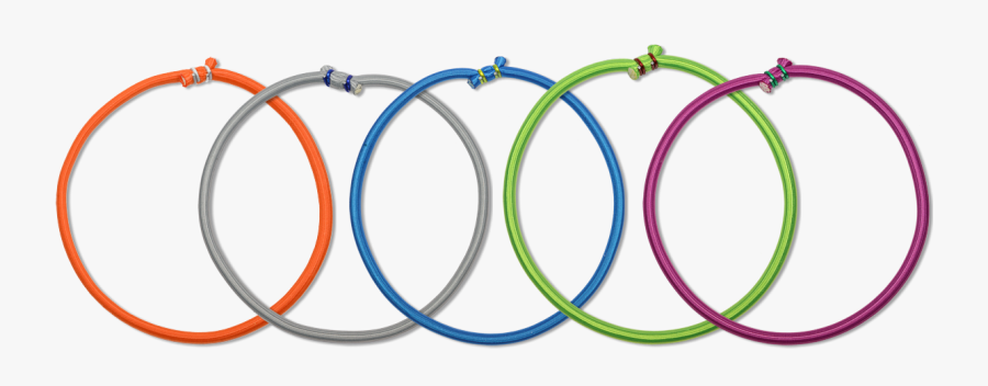 5 Elastic Bungee Rings In Orange, Green, Pink, Silver - Piston Ring 57 Mm, Transparent Clipart