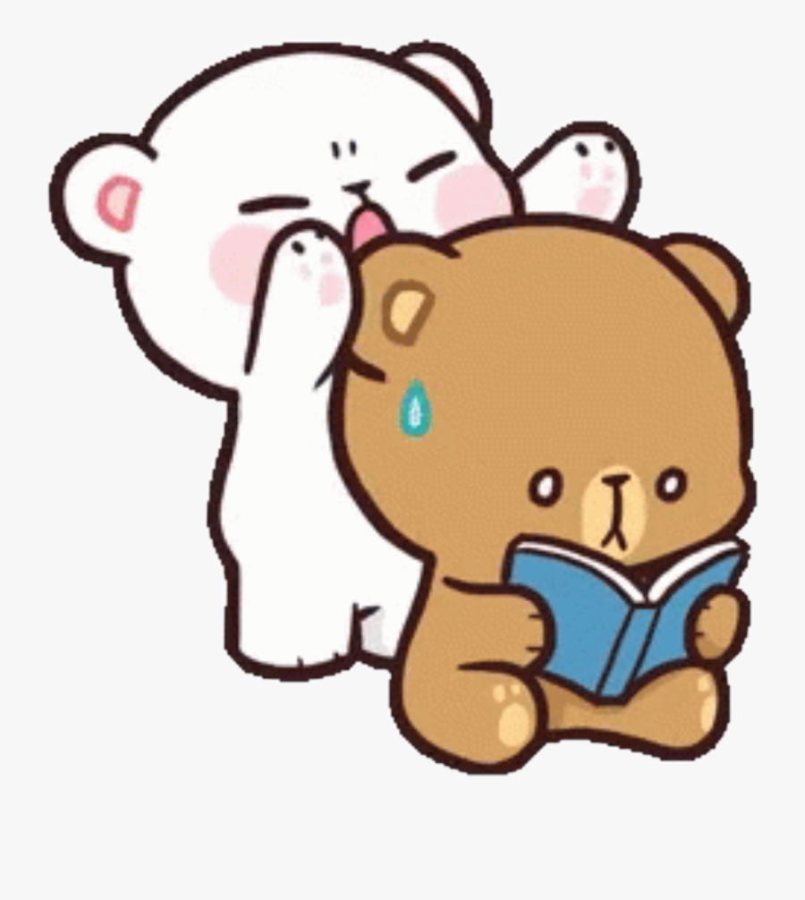 Milkandmocha Cute Bears Kawaii Grumpy Read Freetoedit - Kawaii Cute Bear Cartoon, Transparent Clipart