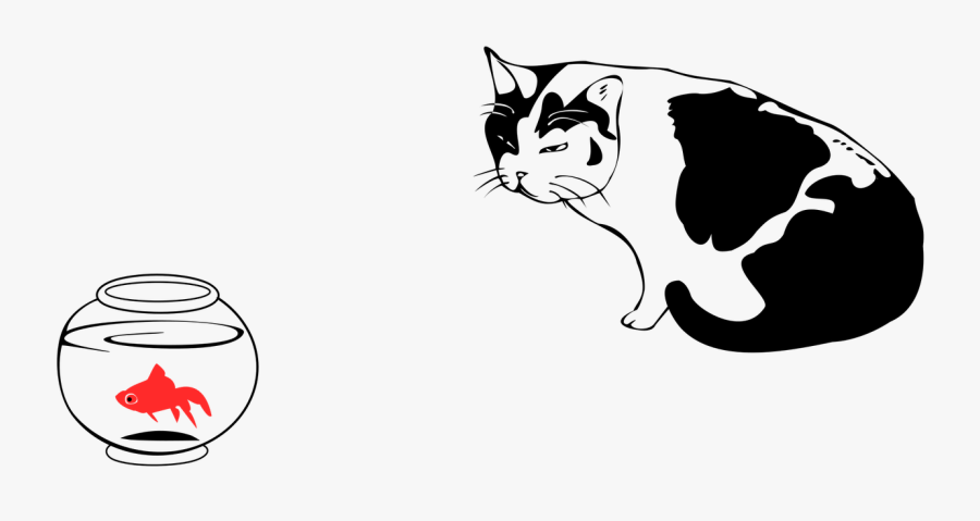 Cat Goldfish Aim Free Picture - Pixabay Clipart Cat, Transparent Clipart