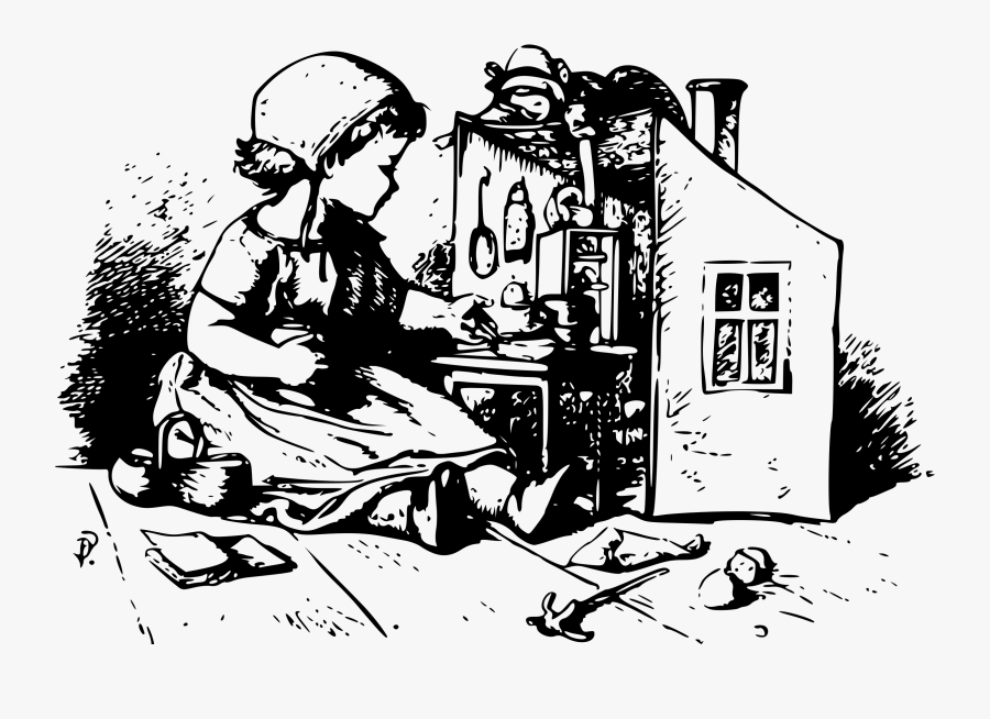 Human Behavior,recreation,art - Dollhouse Clipart Black And White Victorian, Transparent Clipart