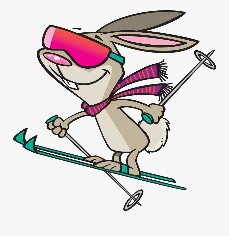 Skiing Bunny, Transparent Clipart