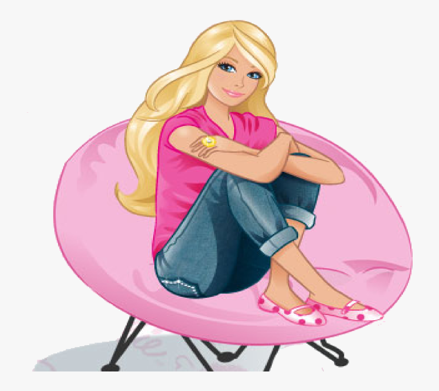 Drawing Of Barbie Doll Sitting, Transparent Clipart