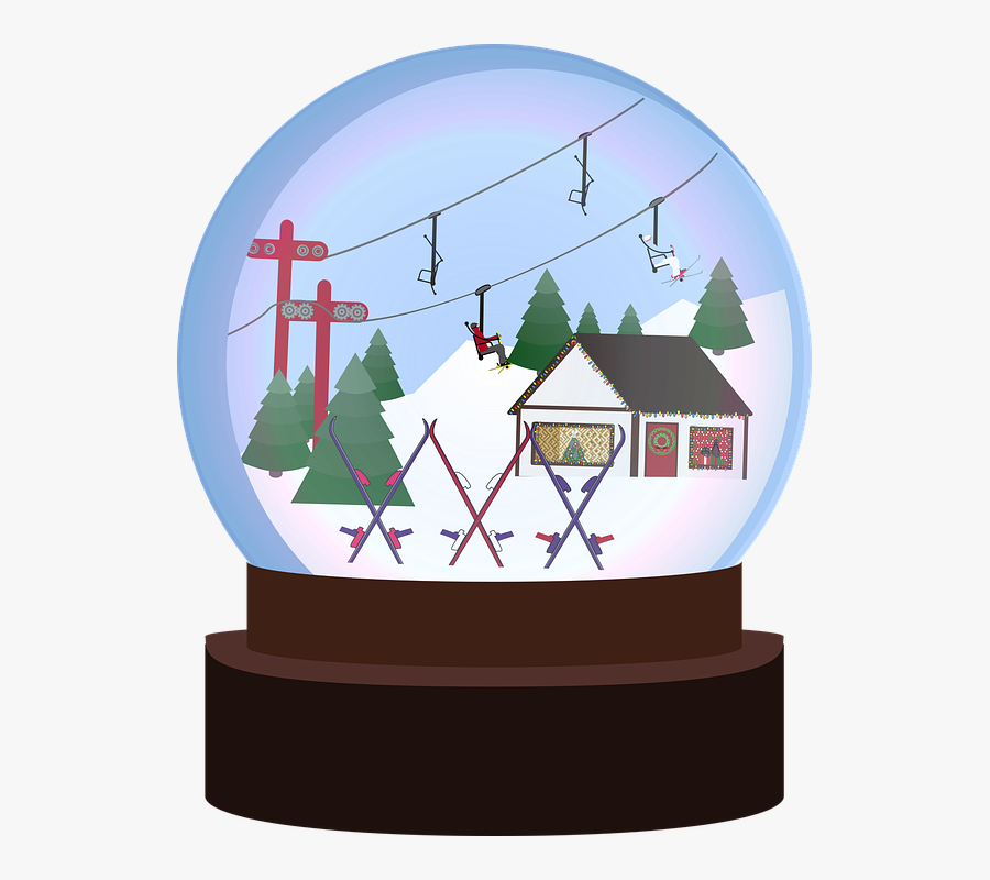 Graphic, Snowglobe, Winter, Ski, Skiing, Alpine - Illustration, Transparent Clipart