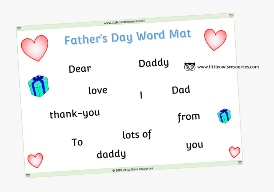 Father’s Day Word Mat - Screen, Transparent Clipart