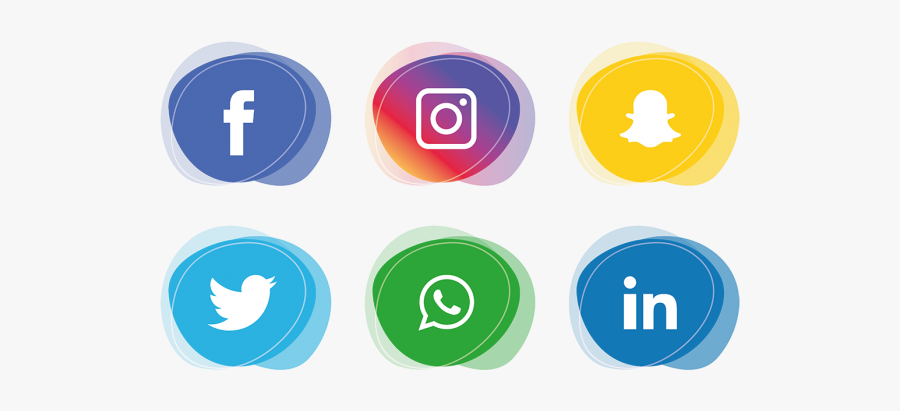 Social Media Icons Set - Transparent Background Social Media Icons Png, Transparent Clipart