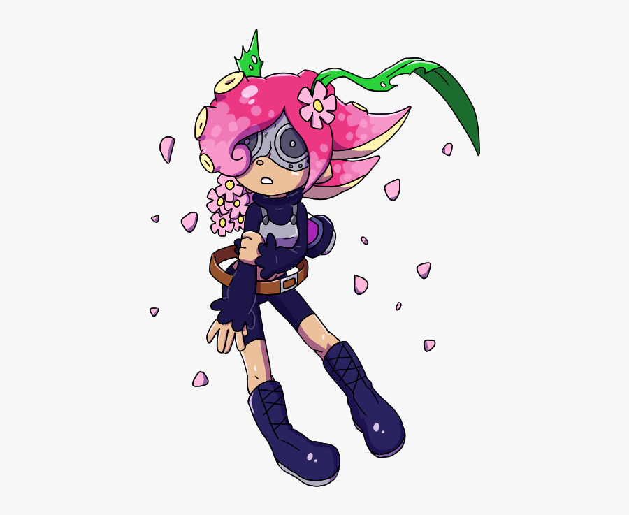 Spring Is A Very Hard To Read Octoling, What With Her - Cartoon, Transparent Clipart