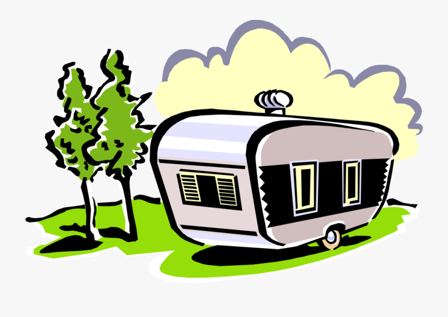 Vector Illustration Of Recreational Vehicle Camping - Don T Come Knocking When The Caravan, Transparent Clipart