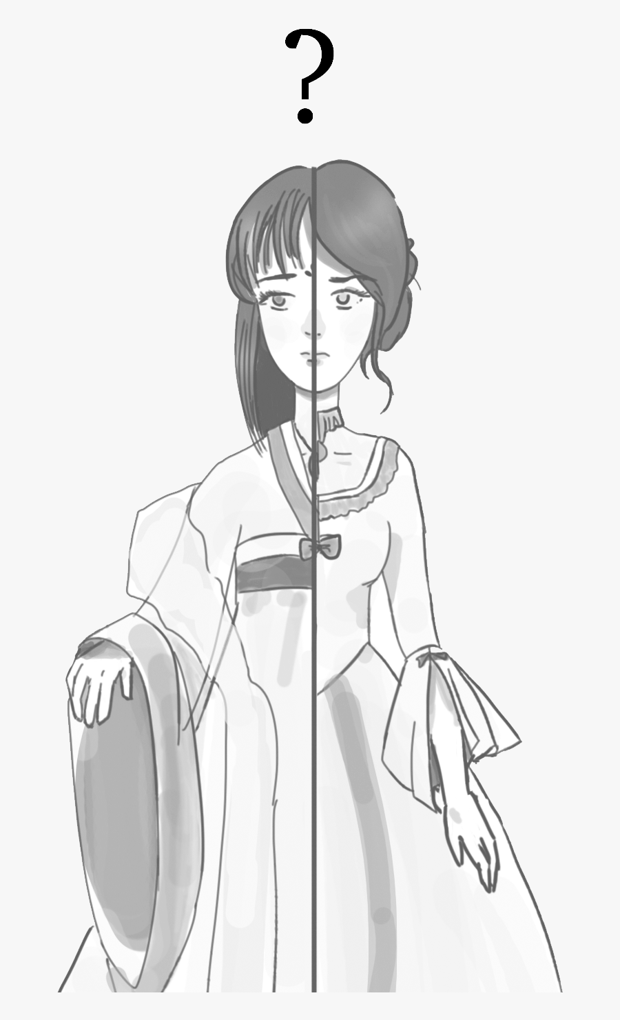 Clip Art Mixed Race Girls - Cartoon, Transparent Clipart