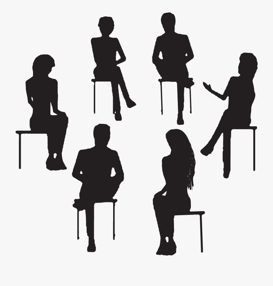 Silhouette Of People Sitting In Chairs, Transparent Clipart