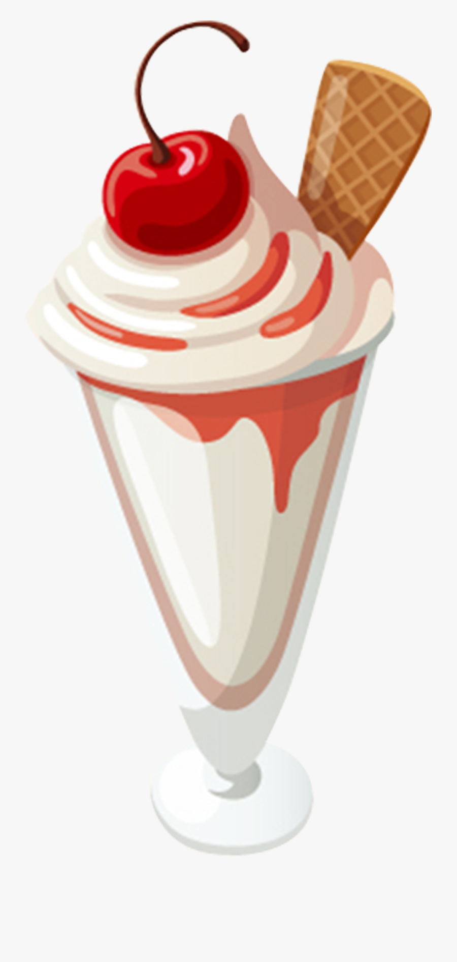 Ice Cream Cone Milkshake Sundae Gelato - Animated Ice Cream Sundae, Transparent Clipart