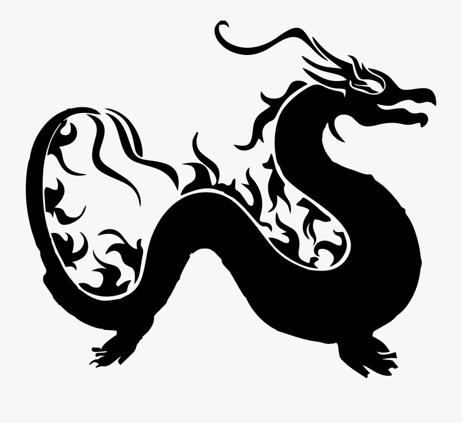 Asian Dragon Silhouette Png, Transparent Clipart