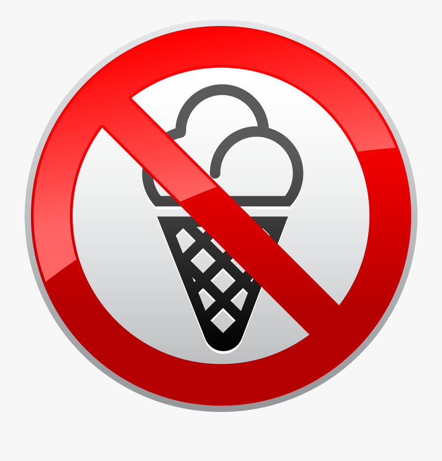 No Ice Cream Prohibition Sign Png Clipart - Symbols And Signs Seen In The Market, Transparent Clipart