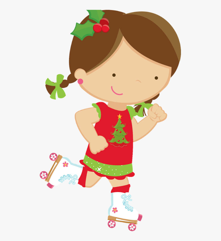 Roller Skates Clipart Template - Dibujo Niña Patinando, Transparent Clipart