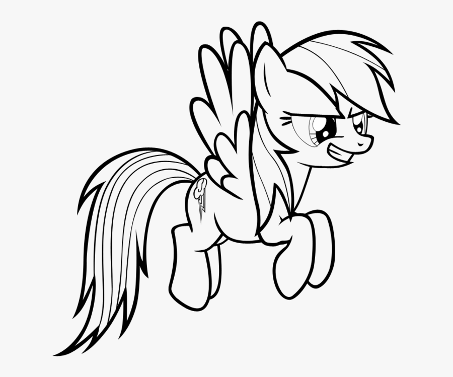 My Little Pony Coloring Pages Full - Pony Rainbowdash Coloring Pages, Transparent Clipart