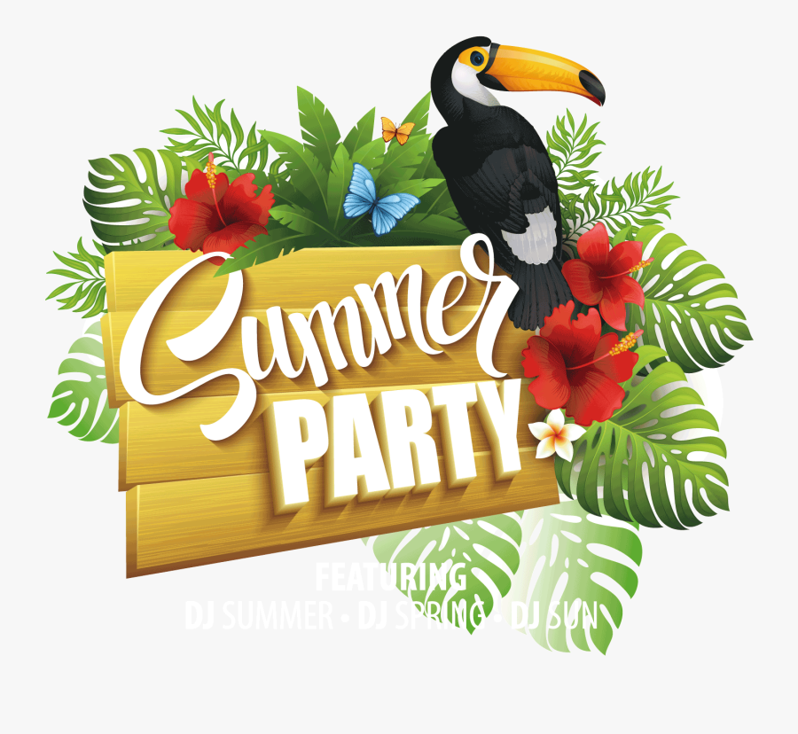 Summer Party Flyer Free, Transparent Clipart