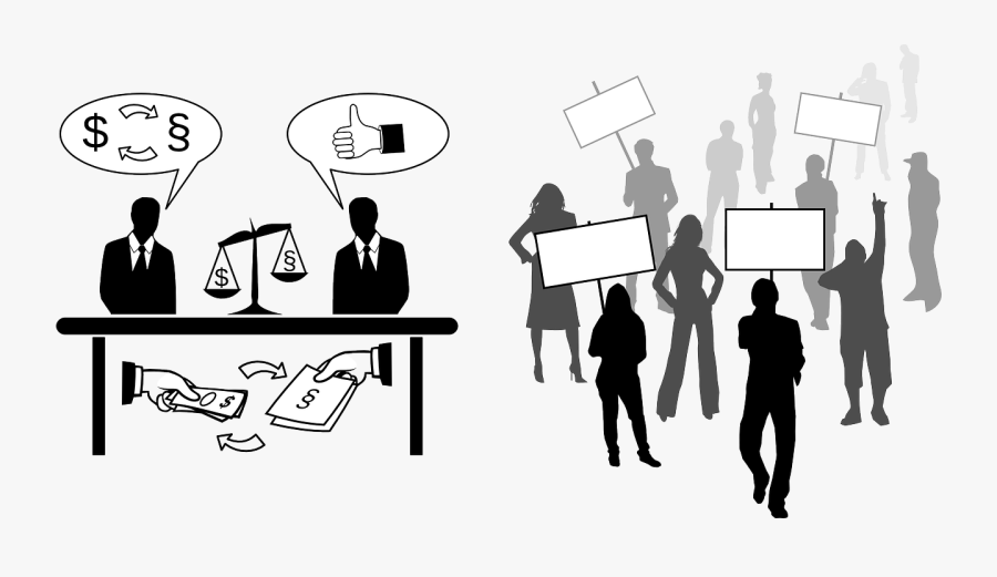 Clip Art Of People Protesting Politicians Accepting - Acciones Antidemocraticas, Transparent Clipart