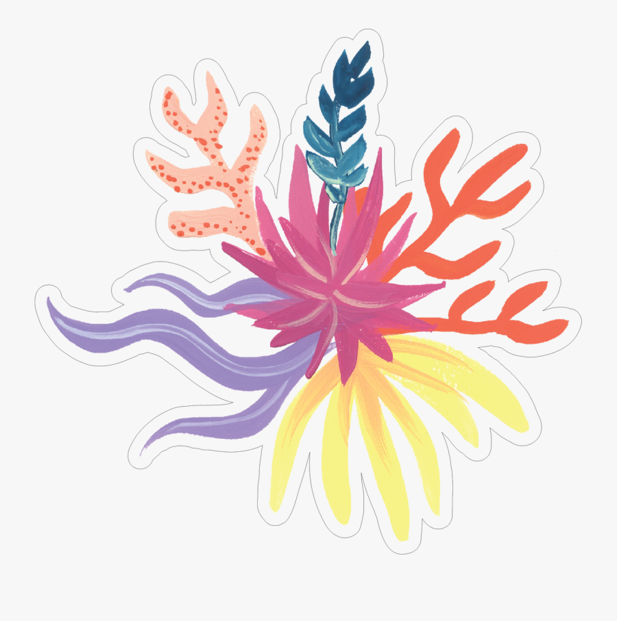 Coral Reef Print & Cut File - Red Ginger, Transparent Clipart