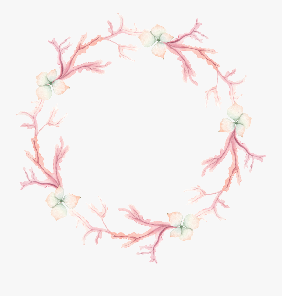 Hand Painted Art Wreath Png Transparent - Motif, Transparent Clipart