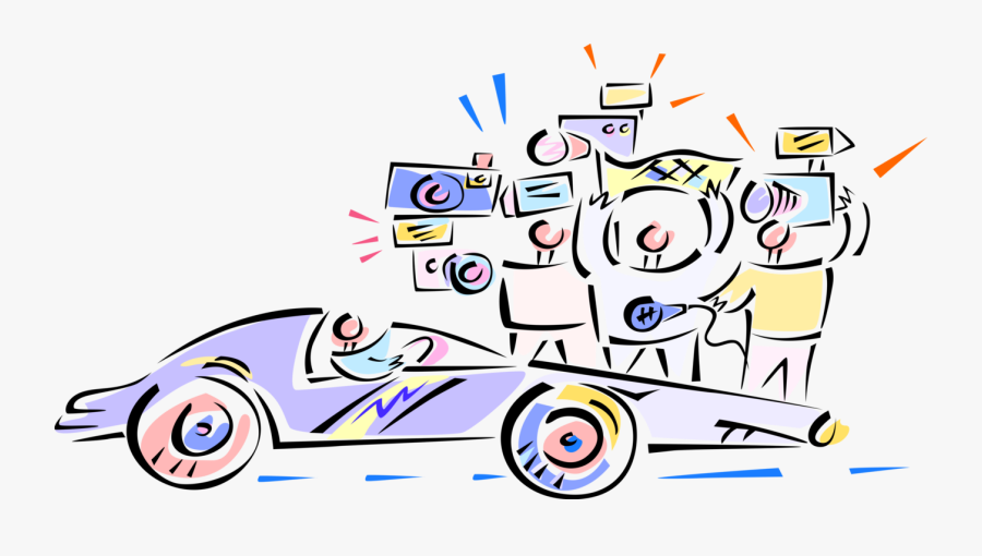 Vector Illustration Of Automobile Racing Car At Race, Transparent Clipart