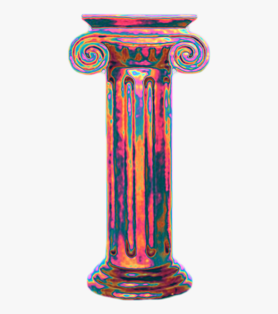 Column Greek Roman Holo Holographic Vaporwave Aesthetic - Vaporwave Greece, Transparent Clipart