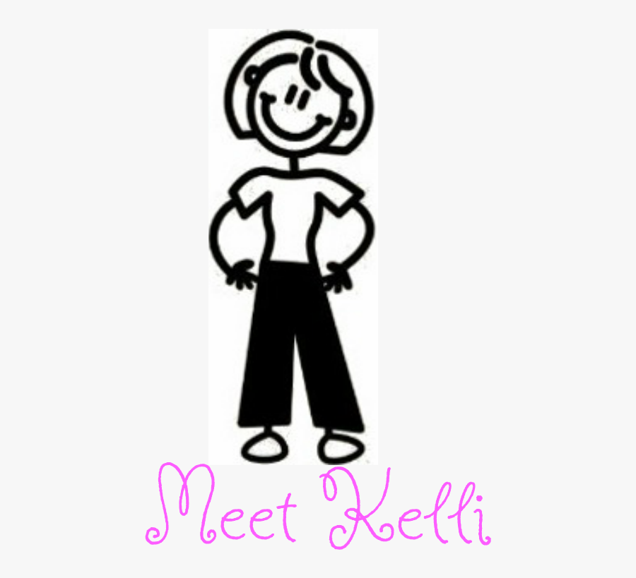 Stick Figure Mom Sticker, Transparent Clipart