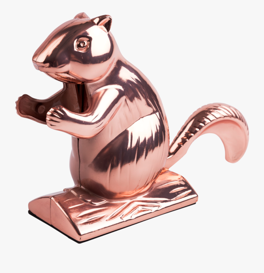 Side View Of Copper Squirrel Nutcracker - Figurine, Transparent Clipart