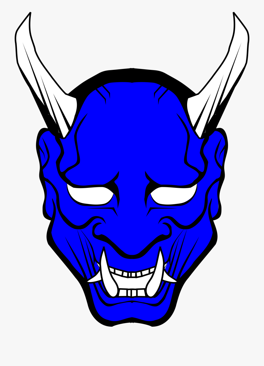 Line Art,head,artwork - Japanese Oni Mask Png, Transparent Clipart