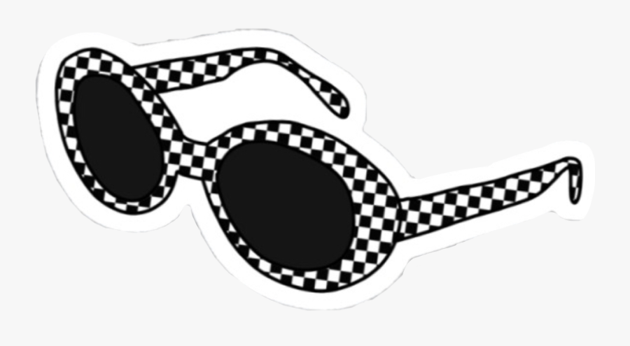 #vsco #aesthetic #cloutgoggles #glasses #checkered - Vsco Stickers Black And White, Transparent Clipart