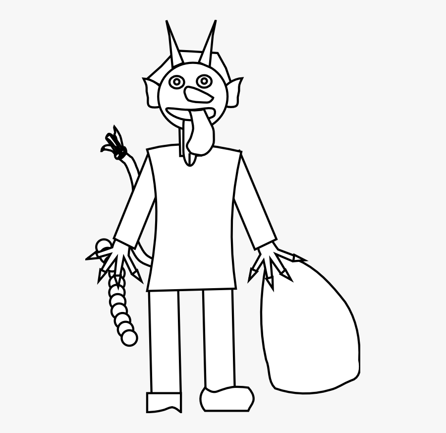 Machovka Devil Black White Clipartist - Illustration, Transparent Clipart