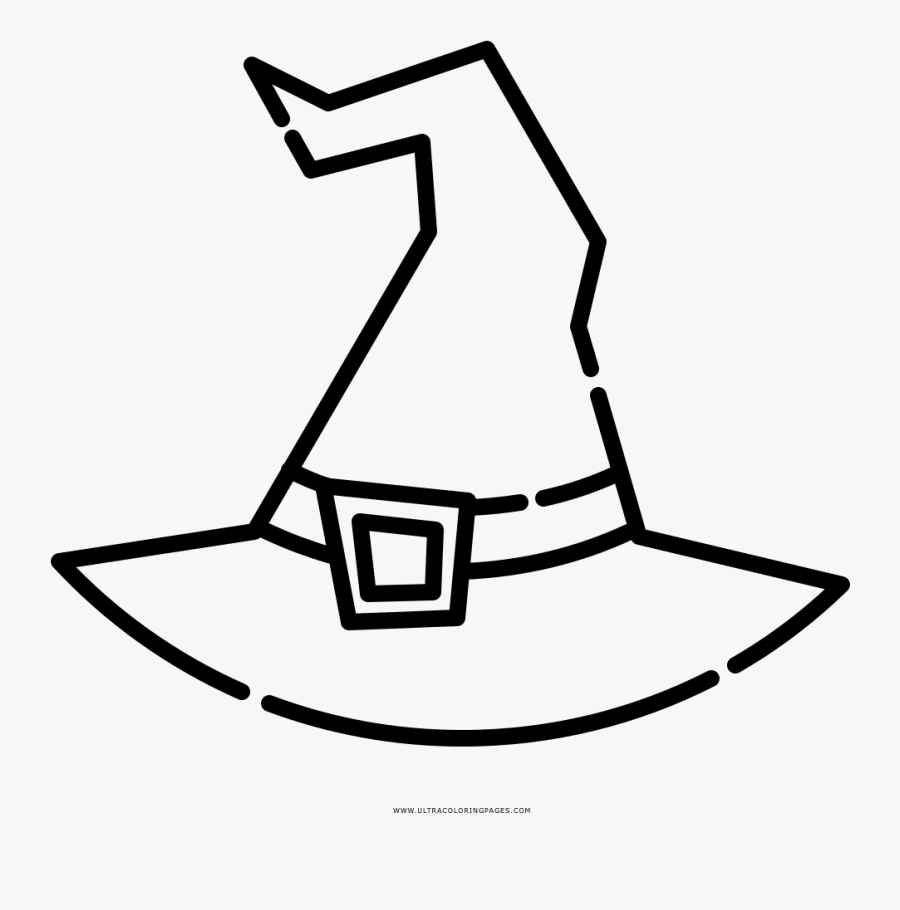 Witch Hat Coloring Page, Transparent Clipart