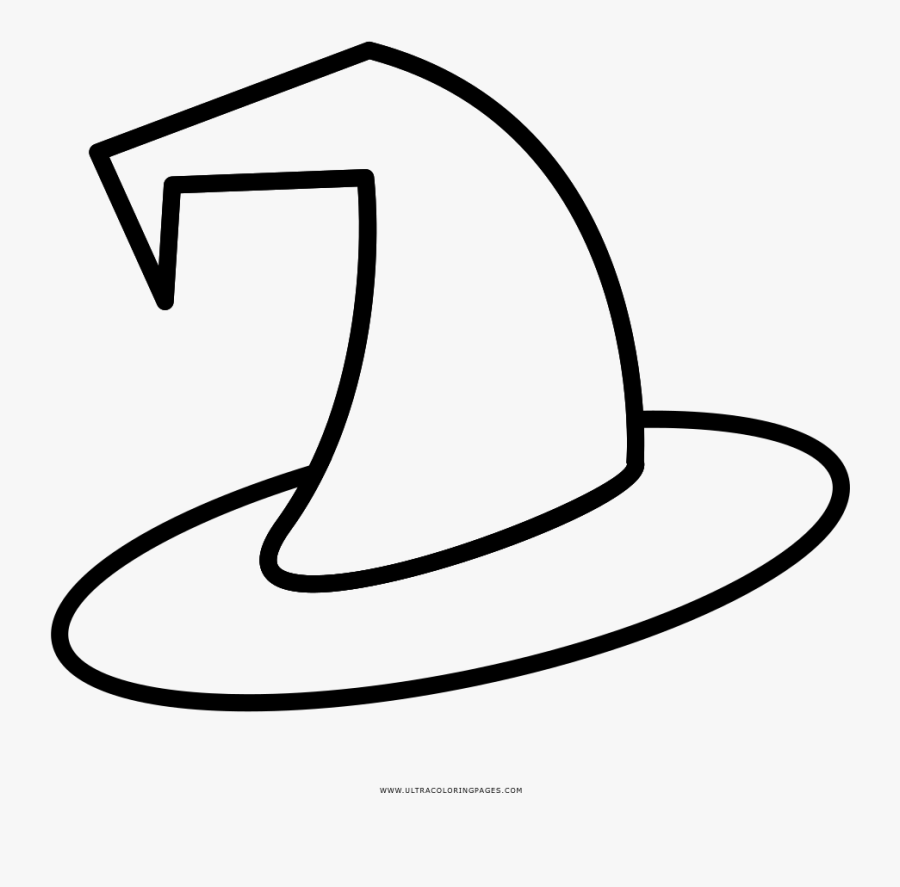 Witch Hat Coloring Page - Line Art, Transparent Clipart