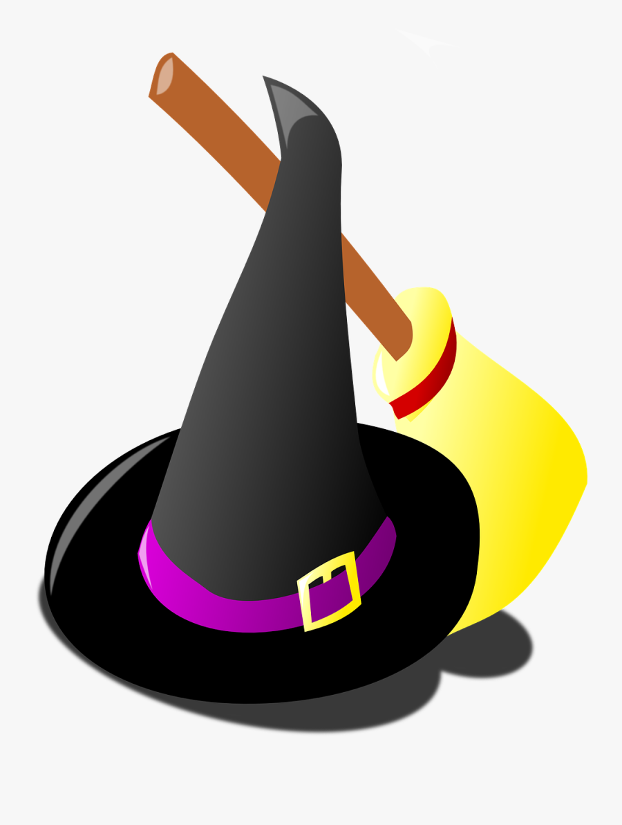 Witch Hat Broom Costume Free Picture - Witchcraft, Transparent Clipart