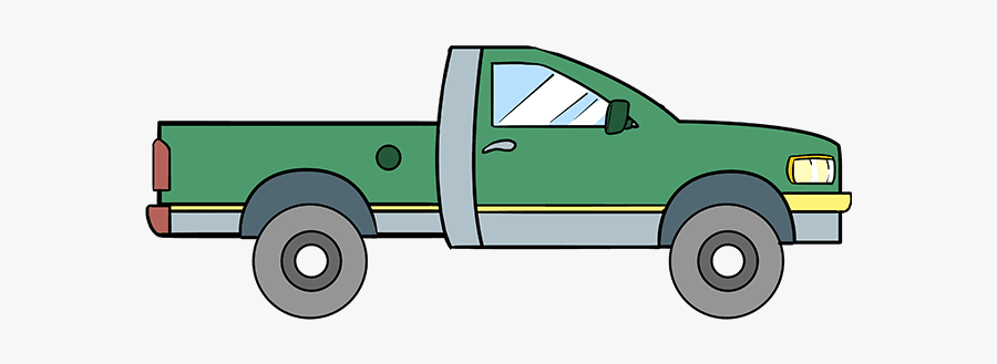Clip Art Pick Up Truck Drawing - Step By Step Truck Drawings Easy, Transparent Clipart