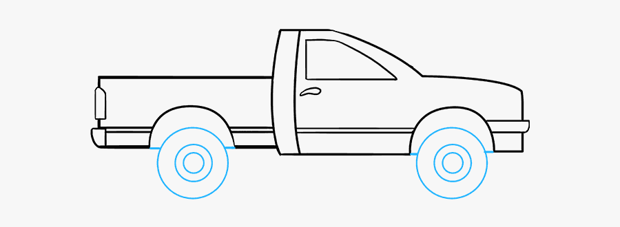 Clip Art How To Draw A - Truck Drawing, Transparent Clipart