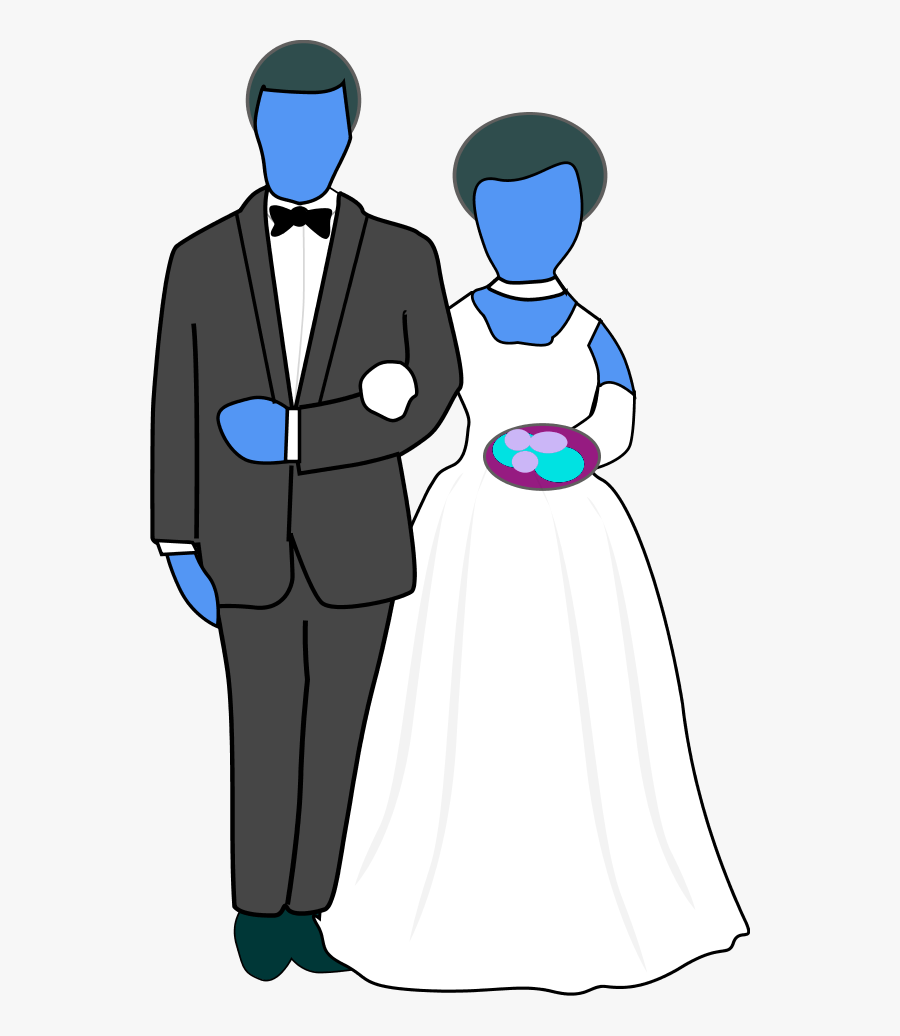 Vector Clip Art - Groom And Bride Cartoon, Transparent Clipart