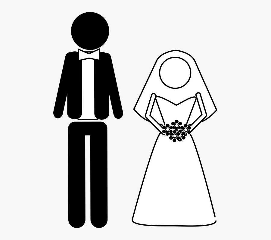 Married, Bride, Groom, Vector Graphic - Gelin Damat Vektörel Png, Transparent Clipart