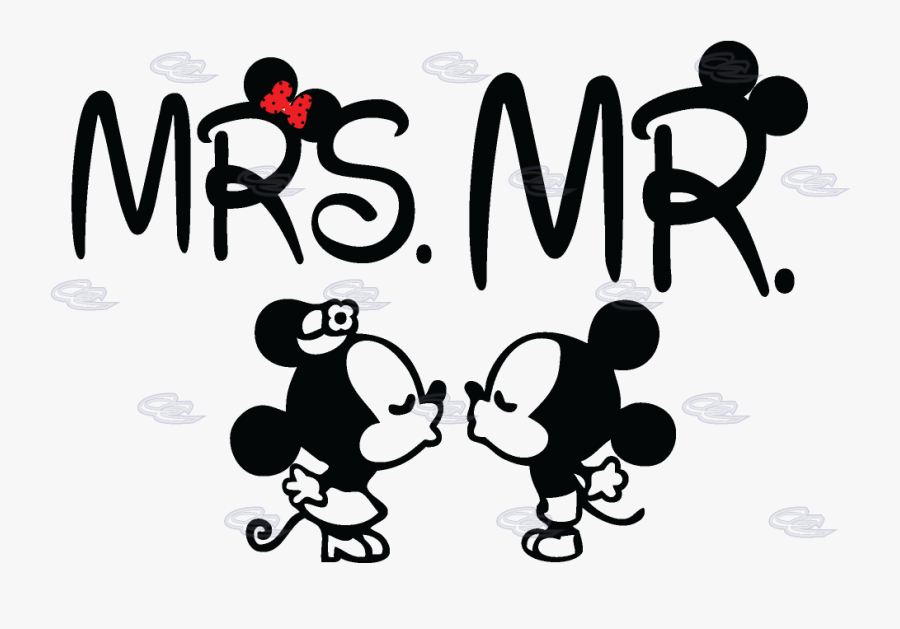 Clipart Money For The Bride And Groom Honeymoon - Mickey Mouse And Minnie Mouse Drawing, Transparent Clipart