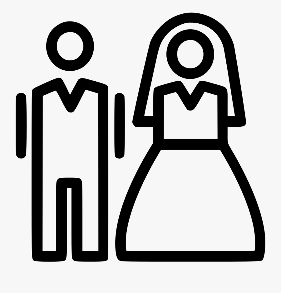 Bride And Groom - Bride And Groom Icon White Png, Transparent Clipart
