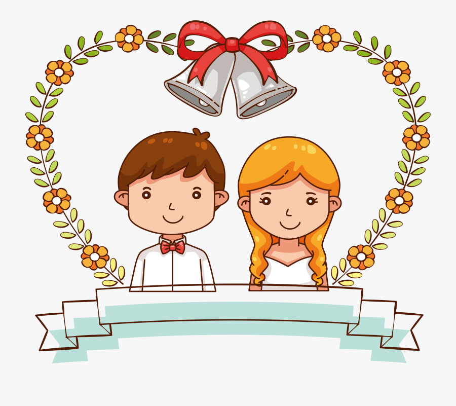 Groom Clipart Marry With Children - Cartoon, Transparent Clipart