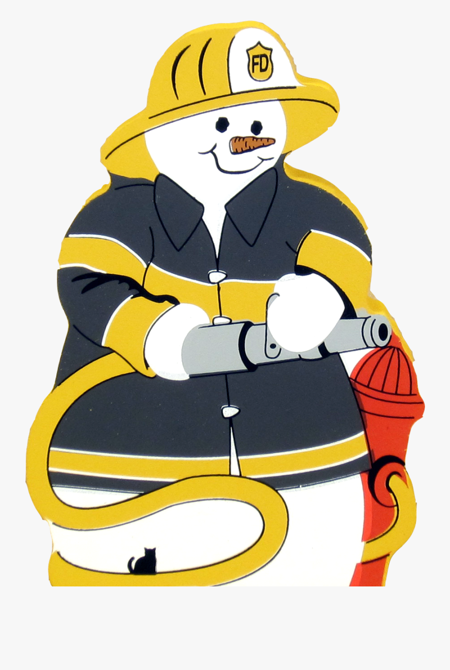 Fireman Snowman, Transparent Clipart