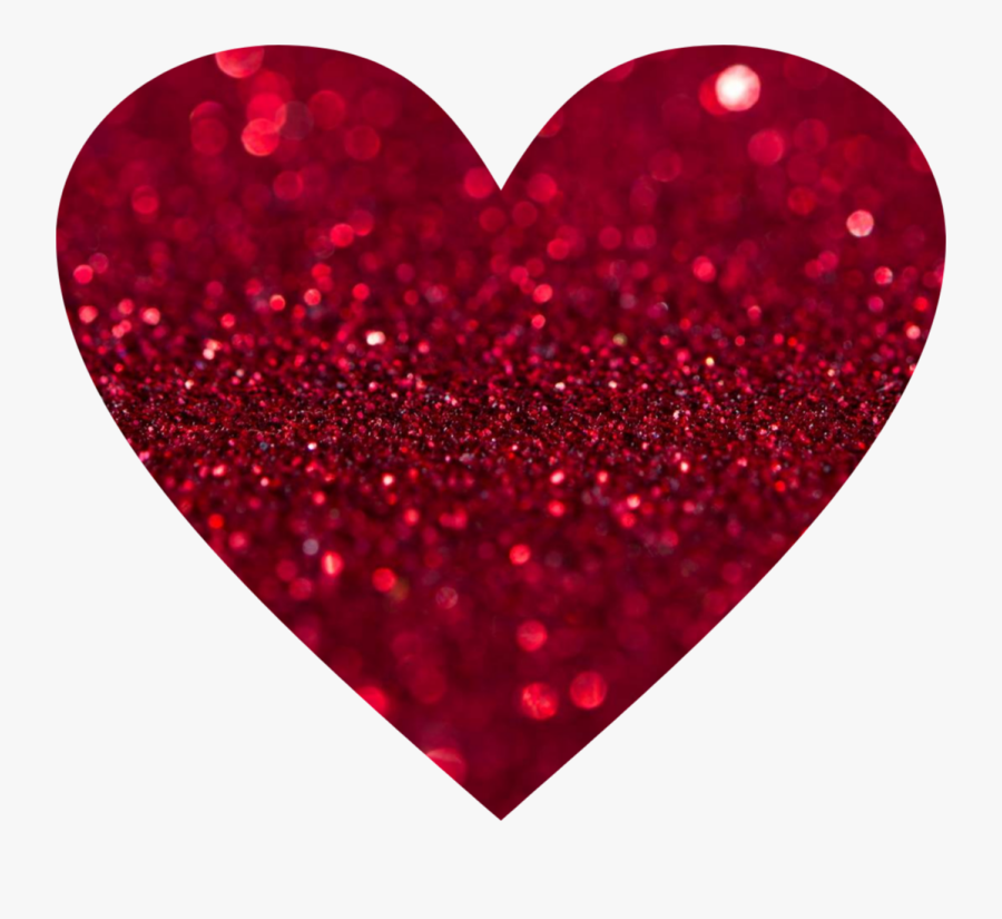Heart Red Glitter Love - Red Glitter Heart Png, Transparent Clipart