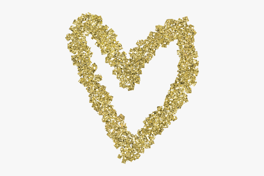 Fun And Decorative Gold Glitter Heart Graphic Embellishments - Gold Glitter Heart Clipart, Transparent Clipart