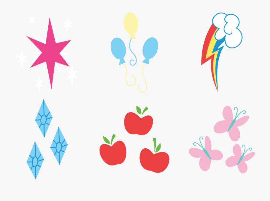 Glitter Svg Sparkling Silver Clipart , Png Download - Mlp Mane 6 Cutie Marks, Transparent Clipart