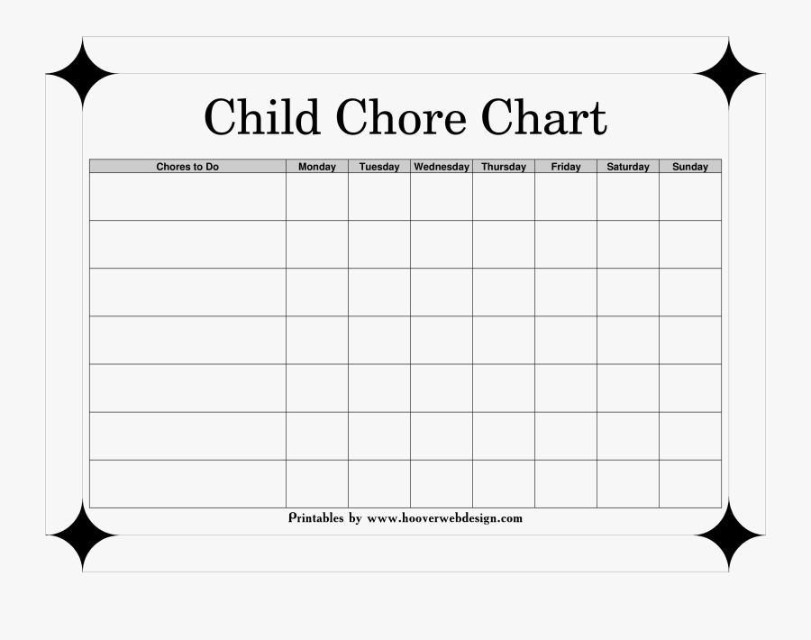 Daily Printable Chore Blank Chore Chart , Free Transparent Clipart
