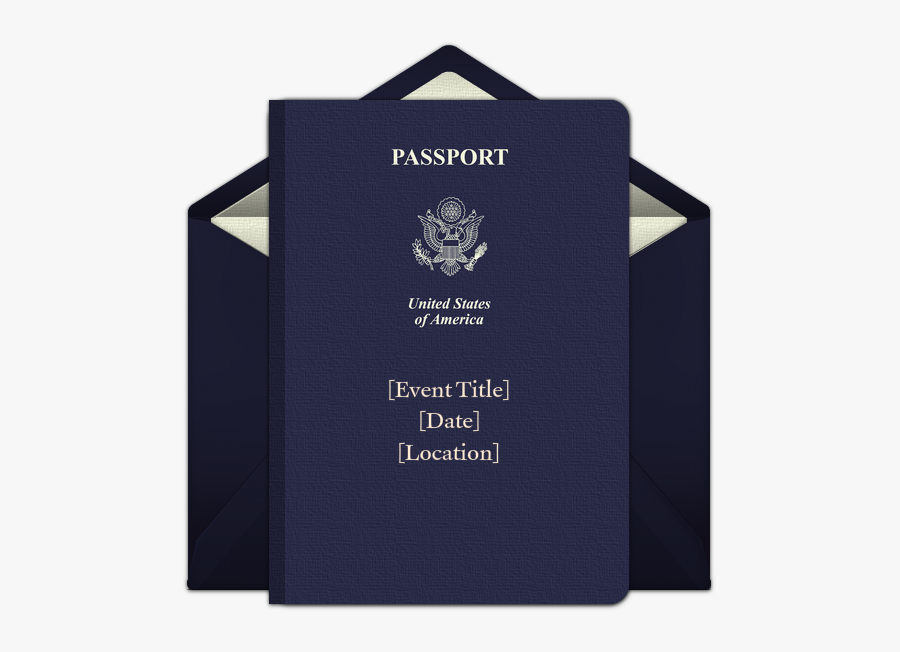 Clip Art Free Invitations Th Grade - Passport Invitation Birthday Card, Transparent Clipart