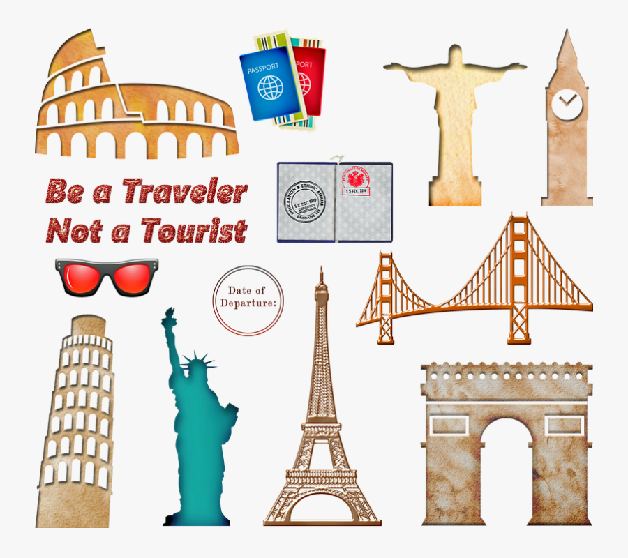 World Travel Landmarks, Passport Travel, Europe - Statue Of Liberty, Transparent Clipart