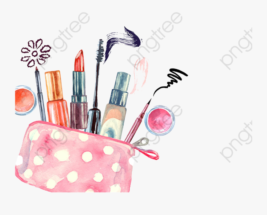Drawing Watercolor Makeups - Watercolour Make Up Brush, Transparent Clipart