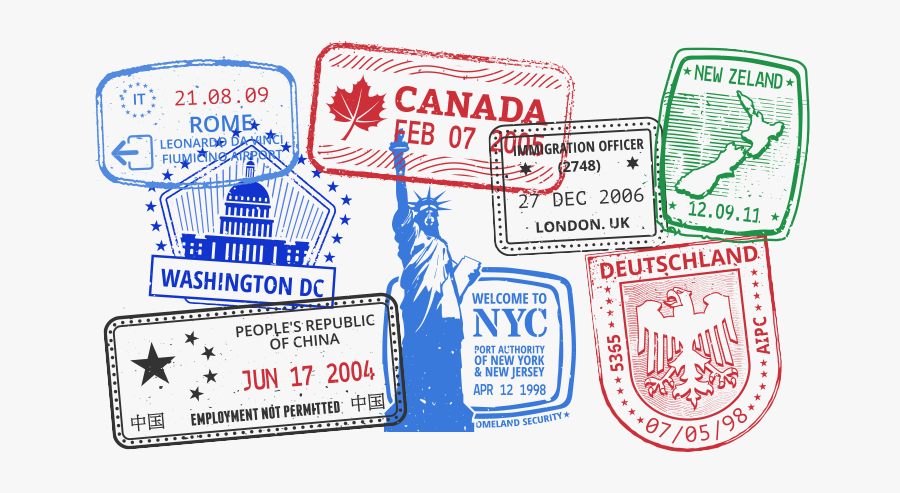 Passport Stamps - Passport With Stamps Png, Transparent Clipart
