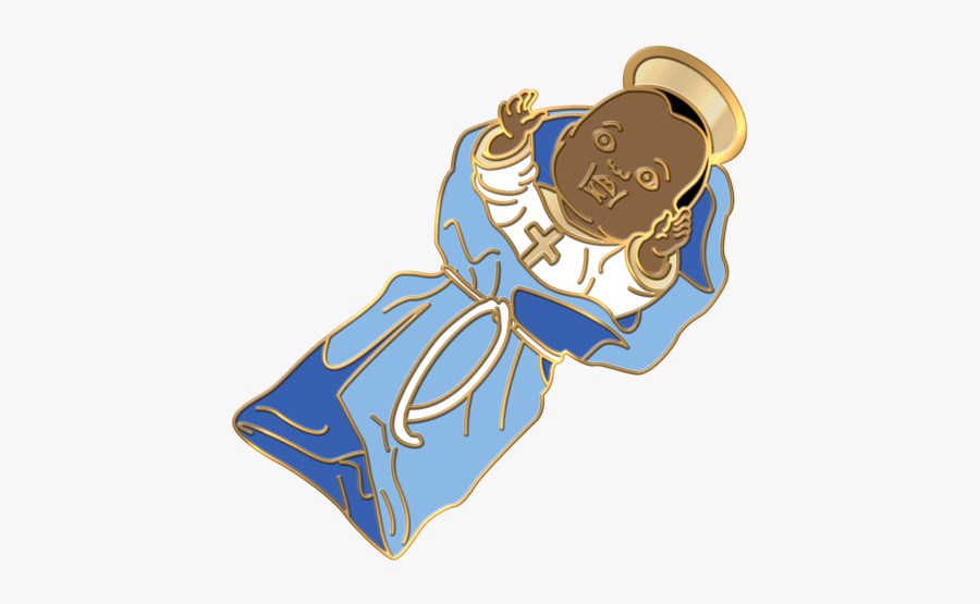 Black Baby Jesus Pin - Black Baby Jesus Cartoon, Transparent Clipart
