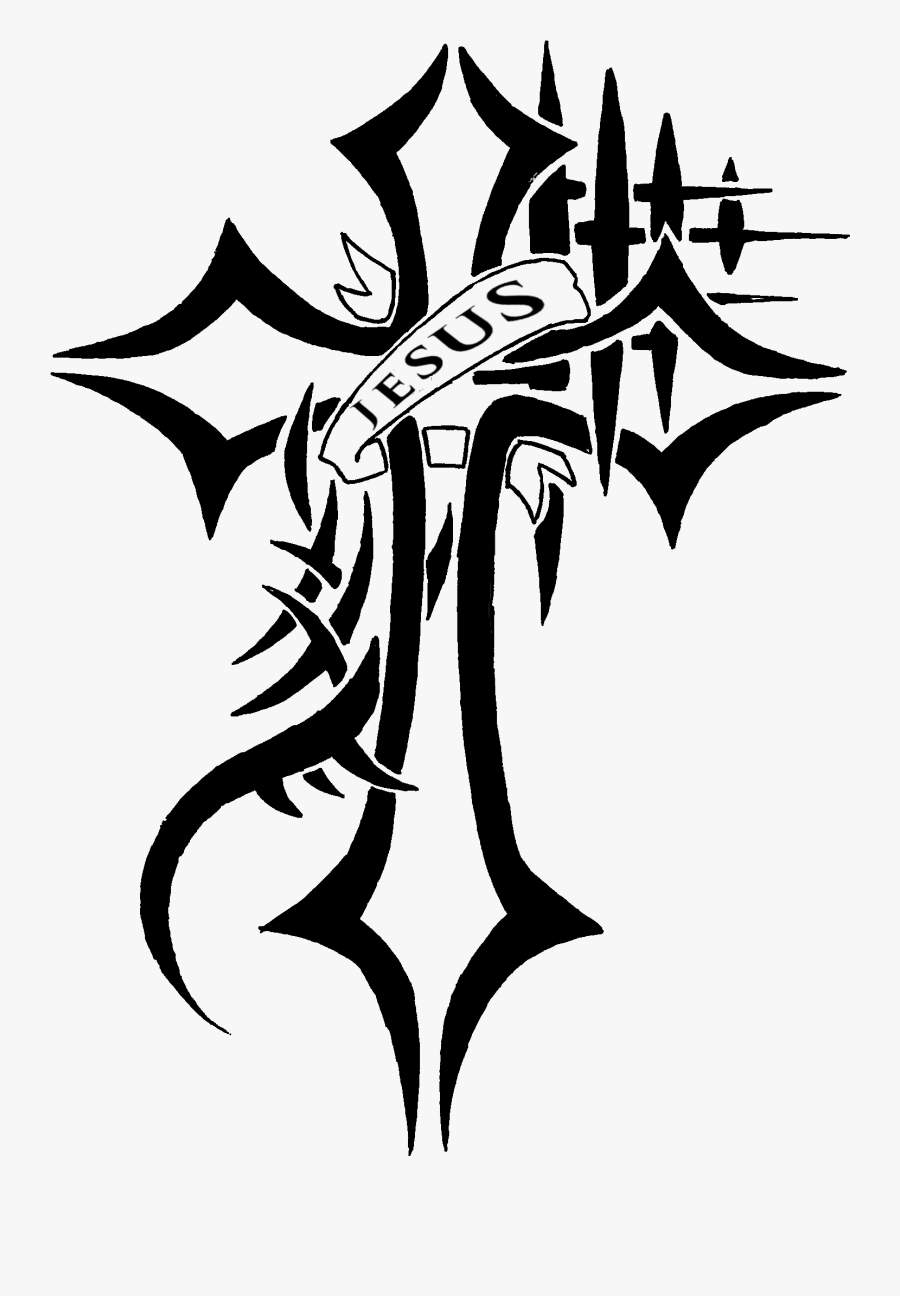Cross Clipart Jesus - Tattoo Jesus Cross Logo, Transparent Clipart